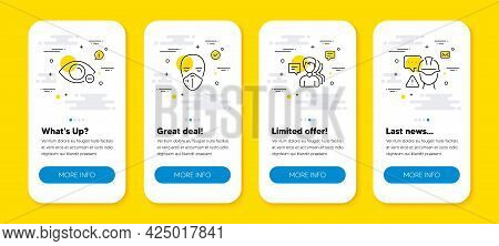 Vector Set Of Myopia, Medical Mask And People Line Icons Set. Ui Phone App Screens With Line Icons. 