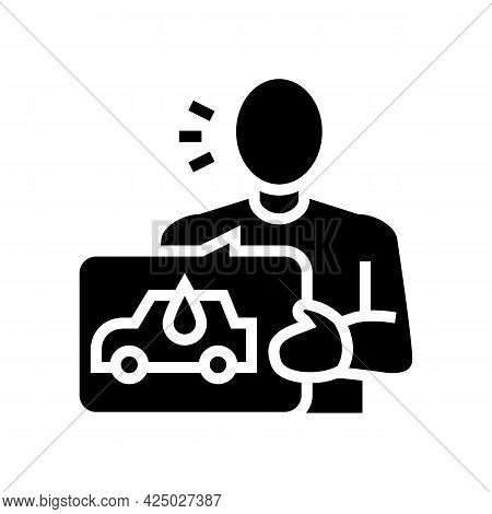 Client Self Car Wash Service Glyph Icon Vector. Client Self Car Wash Service Sign. Isolated Contour 