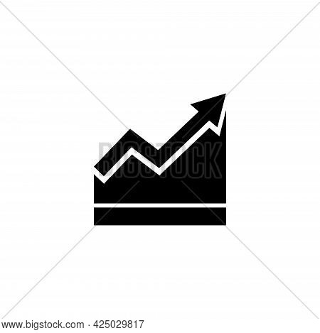 Growing Bar Graph, Growth Diagram, Chart. Flat Vector Icon Illustration. Simple Black Symbol On Whit