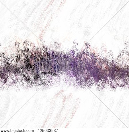 Seamless Abstract Painted Brushed Texture. Spikey Material Pattern Background. Grunge Rough Colour W