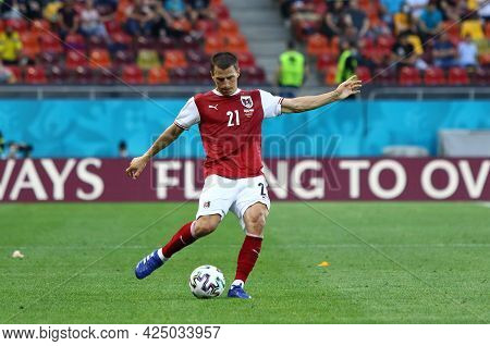 Bucharest, Romania - June 21, 2021: Stefan Lainer Of Austria In Action During The Uefa Euro 2020 Gam