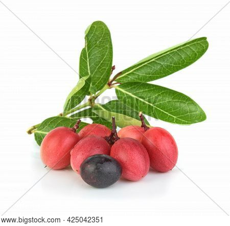 Carissa Carandas,mango Yawn Lemon Boo Isolated On White Background