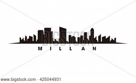 Milan Skyline And Landmarks Silhouette Vector Illustration