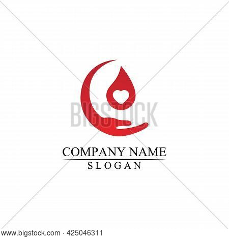 Blood Logo Template Vector Icon Illustration Design
