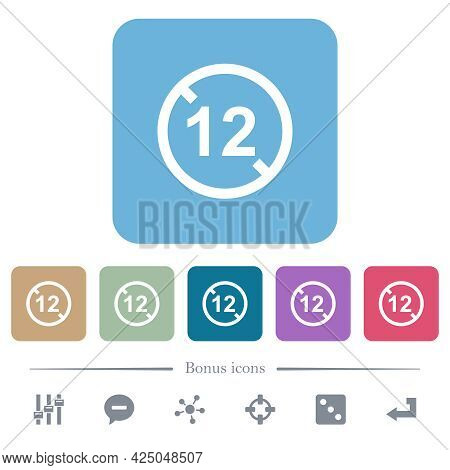 Not Allowed Under 12 White Flat Icons On Color Rounded Square Backgrounds. 6 Bonus Icons Included