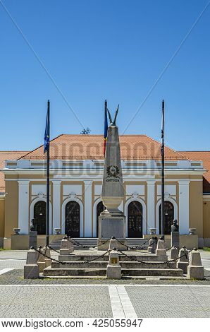 Alba Iulia, Alba, Romania -  May 11, 2021: Monument Inside The Alba Carolina Citadel, Alba Iulia, Tr