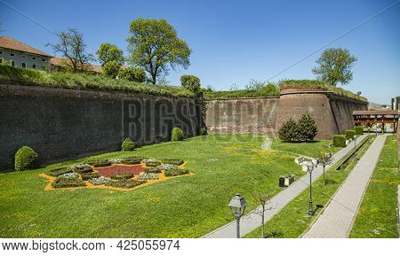 ​ Alba Iulia, Alba, Romania -  May 11, 2021: The Fortification Wall Of The \n​ Alba Carolina Citadel