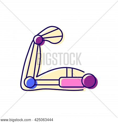 Muscular Arm With Exoskeleton Color Icon. Cyberpunk Idea. High Tech Technology. Future With Robot Te