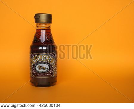 Liverpool - Circa June 2021: Tate And Lyle Bottle Of Maple Syrup