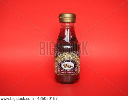 Liverpool - Circa June 2021: Tate And Lyle Bottle Of Maple Syrup