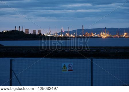 View From The Sea To A Factory In An Industrial Area Grangemouth, Scotland