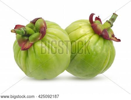 Garcinia Atroviridis Fruit Isolated On White Background