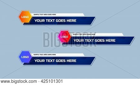 Lower Third Template. Set Of Tv Banners And Bars For News And Sport Channel, Streaming And Broadcast