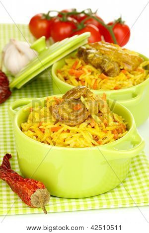 Köstlichen Pilaf mit Gemüse hautnah