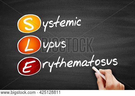 Sle - Systemic Lupus Erythematosus Acronym, Concept On Blackboard