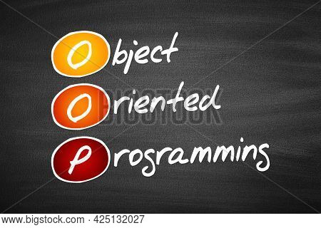 Oop Object Oriented Programming, Acronym Business Concept On Blackboard