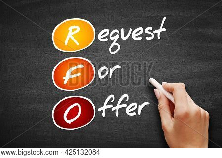 Rfo - Request For Offer, Acronym Business Concept On Blackboard