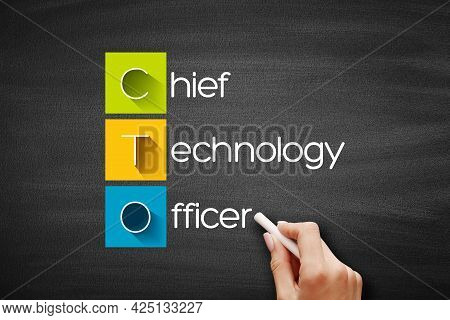 Cto - Chief Technology Officer Acronym, Business Concept Background On Blackboard