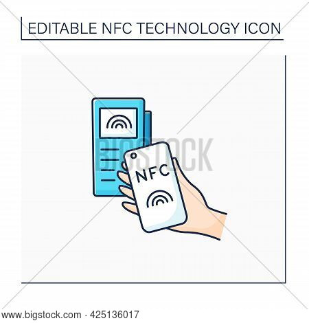 Nfc Technology Color Icon. Payment System. Near Field Communication. Contactless Payment Concept. Is