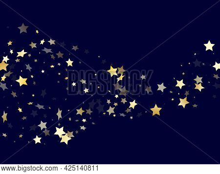 Gold Gradient Star Dust Sparkle Vector Background.