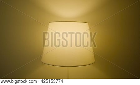 Floor Lamp Flashes In Dark. Action. Home Lamp Flashes Sharply In Different Colors In Dark. Floor Lam