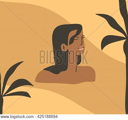 Hand Drawn Vector Abstract Stock Graphic Summer Time Cartoon, Minimalistic Style Illustrations Print