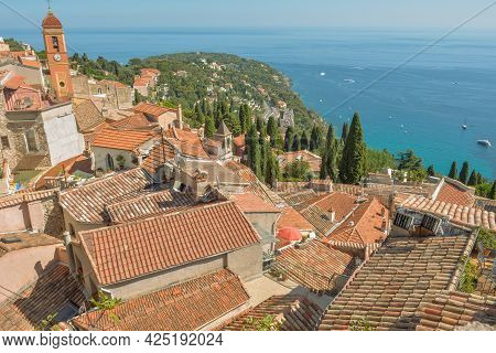 Village Of Roquebrune-cap-martin On The Mediterranean Coast.