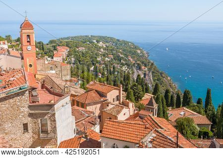 Village Of Roquebrune-cap-martin On The Mediterranean Coast.