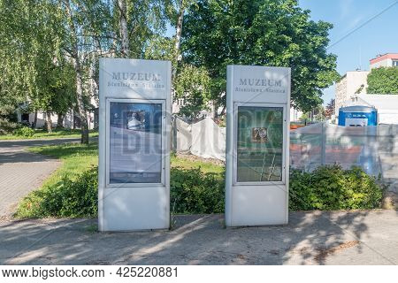 Pila, Poland - May 31, 2021: Sign Board At Stanislaw Staszic Museum.