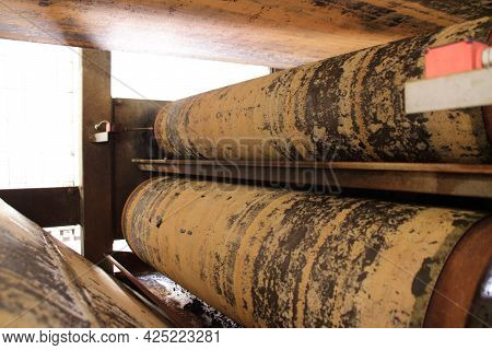 Belt Filter Press For Dewatering Sewage Sludge In A Sewage Treatment Plant