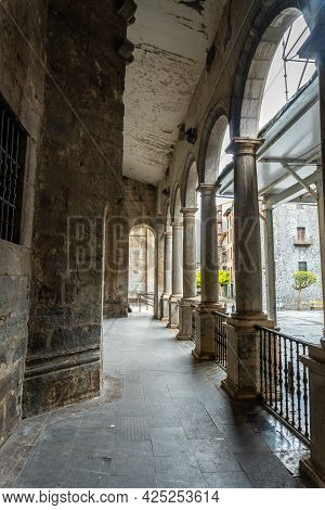 Columns In The Basement Of The Church Of Santa María La Real In The Town Of Azkoitia Next To The Uro