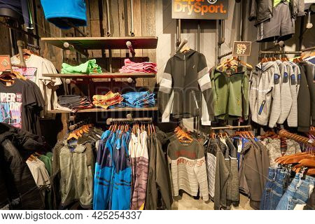 SINGAPORE - CIRCA JANUARY, 2020: interior shot of Superdry store in Singapore.