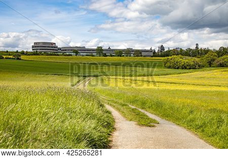 Wetzlar, Germany 2021-05-23:  Leica Headquarter In Wetzlar, Hesse , Germany Surround Canola Meadows,