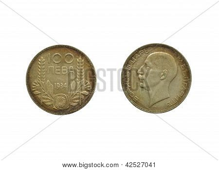Bulharská 100 levs mince 1934