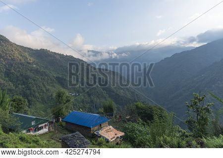 Village In The Mountains, Beautiful Mountain Landscape