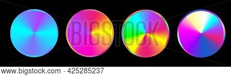 Radial Gradient Vector Circle Ring Rainbow Abstract Design.