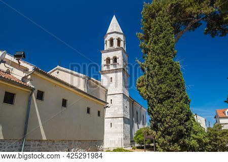 Historic Architecture In Biograd, Bell Tower Of St. Stosija Church, Dalmatia, Croatia