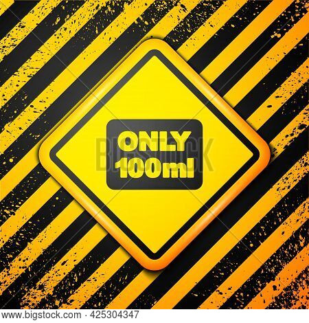 Black Liquids In Carry-on Baggage Icon Isolated On Yellow Background. Airport Rules. Warning Sign. V