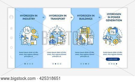 Hydrogen Consumption Onboarding Vector Template. Responsive Mobile Website With Icons. Web Page Walk
