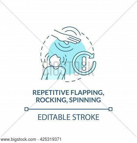 Repetitive Flapping, Rocking, Spinning Concept Icon. Autism Symptom Abstract Idea Thin Line Illustra