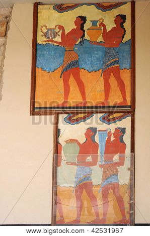 สองถ้วย Frescoes คน