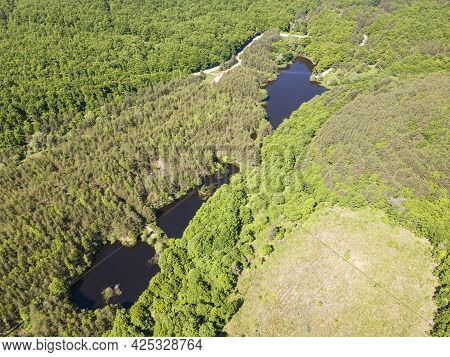 Aerial View Of Sua Gabra Lakes At Lozenska Mountain, Sofia Region, Bulgaria