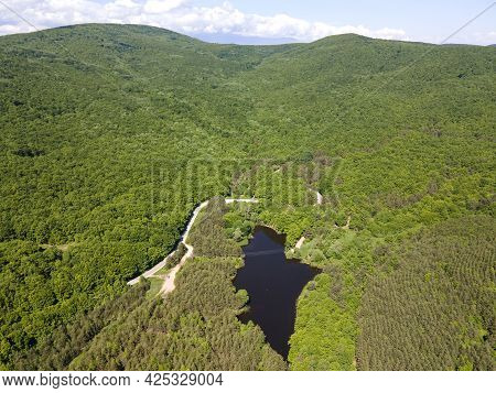 Aerial View Of Sua Gabra Lakes At Lozenska Mountain, Sofia Region, Bulgaria