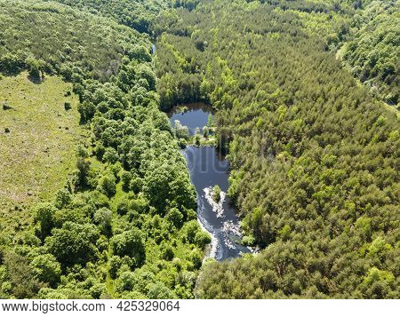 Aerial View Of Sua Gabra Lakes At Lozenska Mountain, Sofia Region, Bulgaria