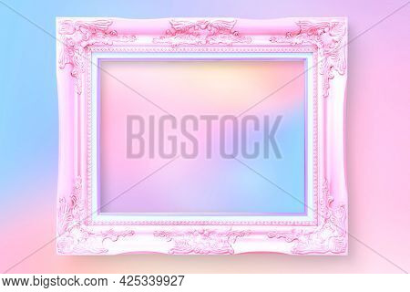 Vintage photo frame wall mockup