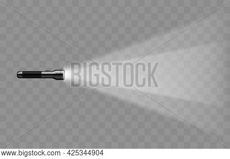 Flashlight Isolated On A Transparent Background. Vector Illustration