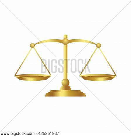 Golden Scales Of Justice Illustration Template Vector