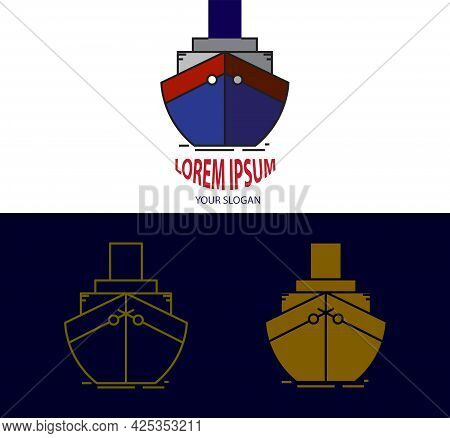 Simple Ship Logo Design. Colorful Ship Logo. Latest Ship Logo Illustration