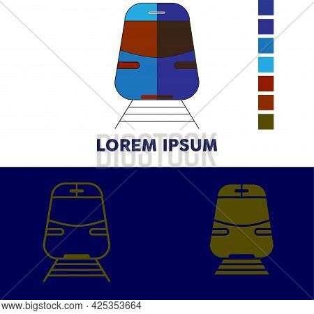 New Train Design Illustration. Vector Of A Train Logo In Bright Color. Train Logo Design For Clothes