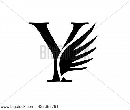 Wing Logo With Y Letter Concept. Y Letter Logo With Wing